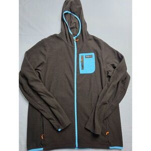 Ventures Endurance Hot Chocolate Run Fleece Hoodie Mens Large Dark Brown Chevron